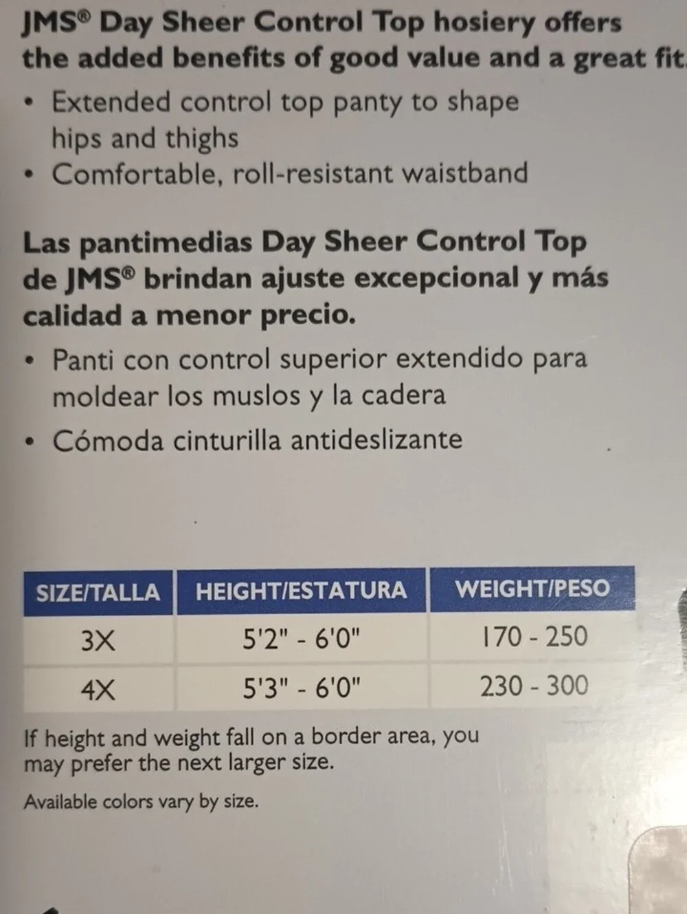 Hanes Day Sheer Control Top Pantyhose - Suntan and Black Accents